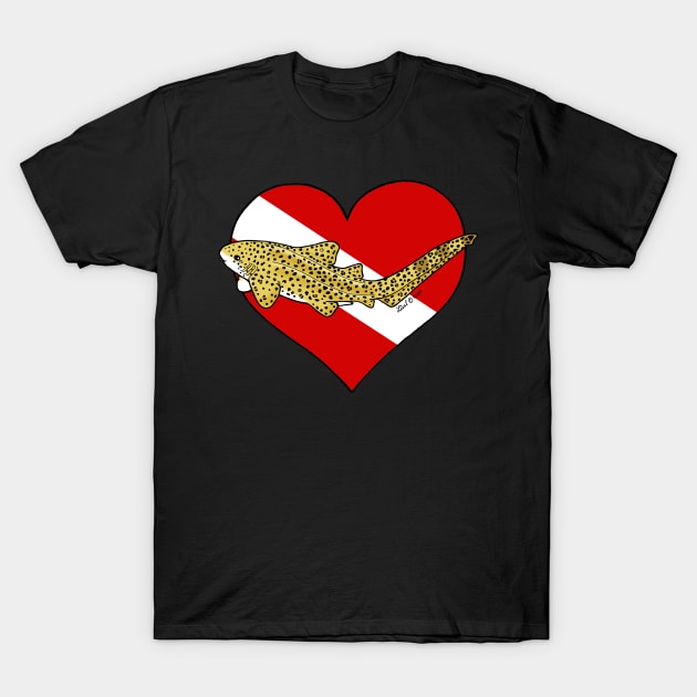 Zebra Shark Diver T-Shirt by HonuHoney